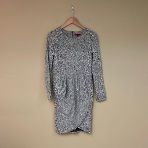 NWT Emploi | Chrystie faux-wrap front dress | Black/Cream | Size L